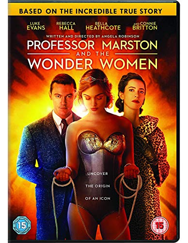 DVD cover for "Professor Marston & the Wonder Women" featuring three people.
