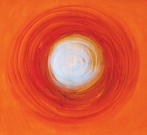 Orange and white abstract swirl painting, likely album artwork.