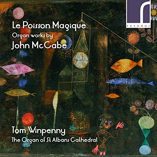 CD cover: abstract art with fish, clock, and organist silhouette.