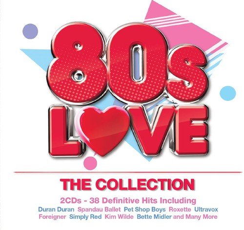 CD cover for “80s Love: The Collection” with red text and a heart.