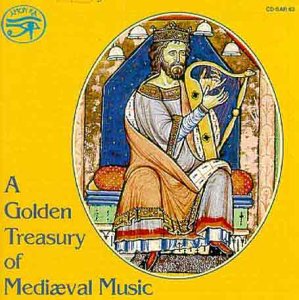 CD cover: Medieval king with harp, illuminated manuscript style.