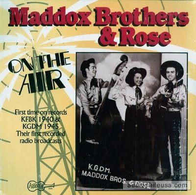 CD cover for “On the Air” featuring the Maddox Brothers & Rose.
