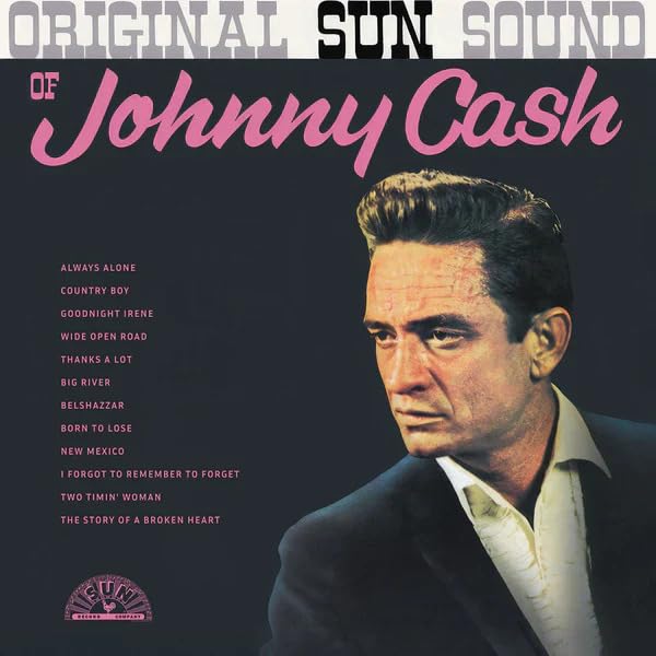 Johnny Cash vinyl record cover featuring a portrait of the singer.