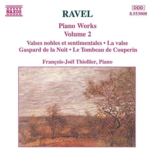 CD cover for Ravel’s Piano Works Vol. 2 with a landscape painting.