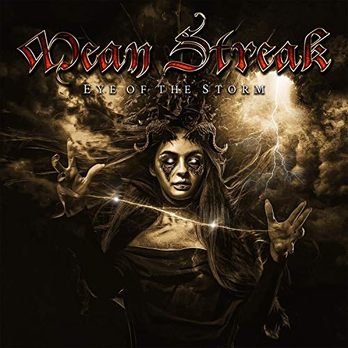 CD cover: woman with stormy background and lightning effects.