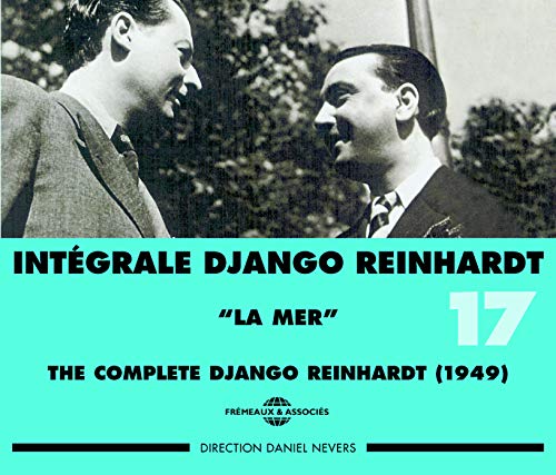 Black and white photo of Django Reinhardt with album title and number "17".