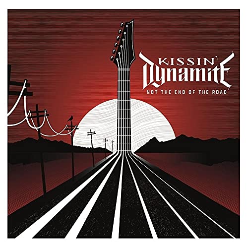 Album cover: guitar neck as a road leading to a rising sun.