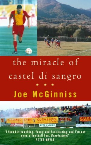 Book cover featuring soccer players, a mountain landscape, and a stadium crowd.