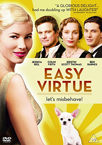 DVD cover for "Easy Virtue" featuring actors and a chihuahua.