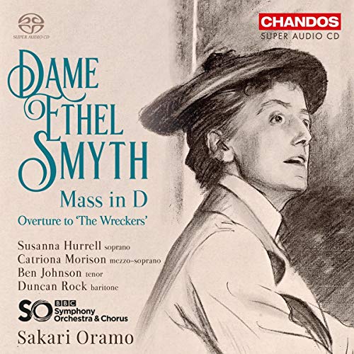 CD cover featuring a charcoal portrait of Dame Ethel Smyth with text overlay.