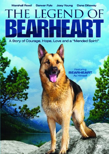 DVD cover for "The Legend of Bearheart" featuring a German Shepherd.