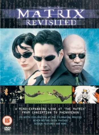 The Matrix - Revisited" DVD cover featuring Neo, Trinity, and Morpheus in sunglasses.