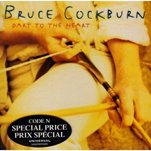 CD cover for Bruce Cockburn’s “Dart to the Heart” featuring hands with a bow.