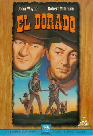 El Dorado DVD cover featuring John Wayne and Robert Mitchum in a western scene.