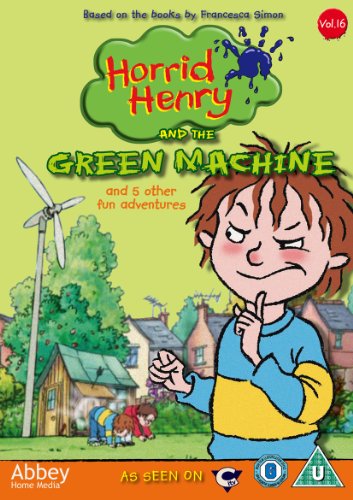 Horrid Henry" DVD cover featuring a mischievous boy and a green wind turbine.