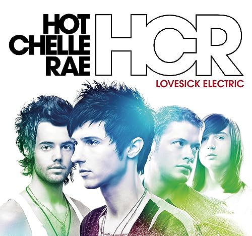 CD cover for Hot Chelle Rae’s “Lovesick Electric” featuring four band members.