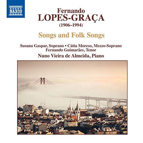 CD cover for Fernando Lopes-Graca’s “Songs and Folk Songs” with city view.