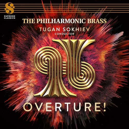 CD cover for "The Philharmonic Brass" with golden brass instrument design.