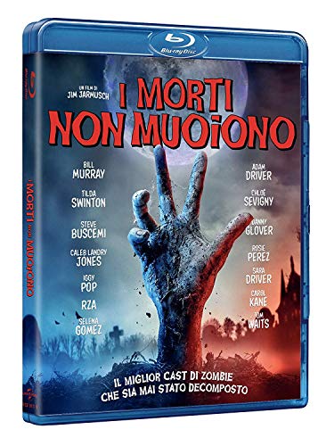 Blu-ray cover for “Morti Non Muoiono” featuring a decaying hand and cast names.