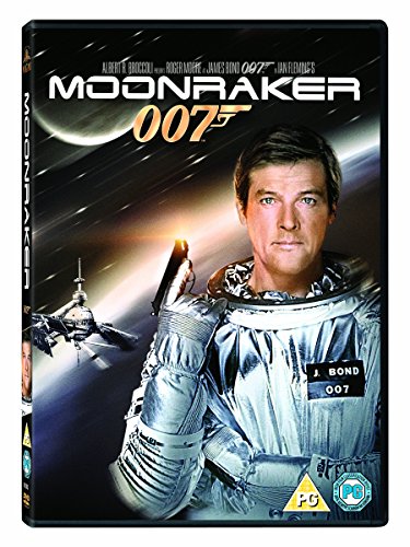 Moonraker" DVD cover featuring Roger Moore as James Bond in a spacesuit.