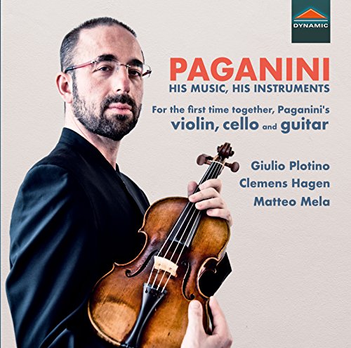 CD cover featuring a man with a violin, text “Paganini: His Music.”
