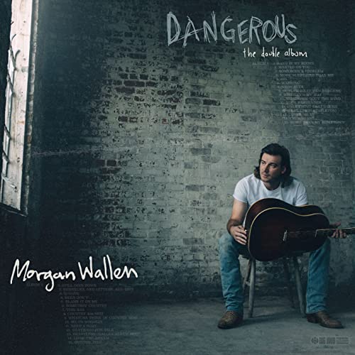 Album cover for Morgan Wallen’s “Dangerous” featuring him with a guitar.