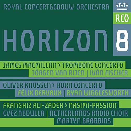CD cover for Royal Concertgebouw Orchestra’s “Horizon 8” with green and white text.
