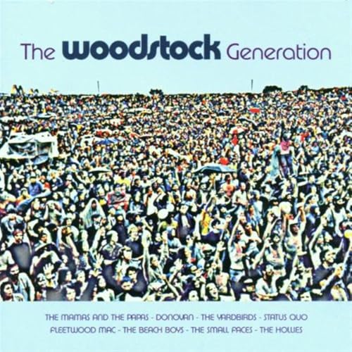 CD cover: Crowd scene from Woodstock festival with artist names below.