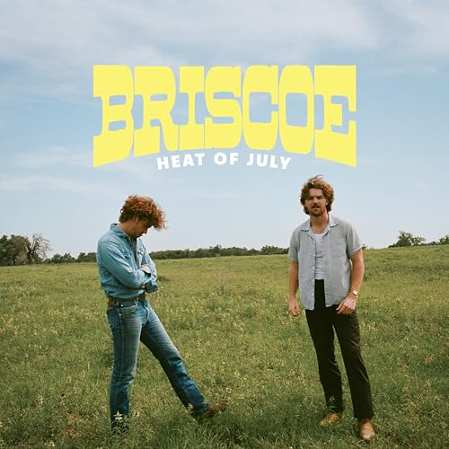 Album cover for Briscoe’s “Heat of July” featuring two men in a field.