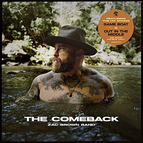 Zac Brown album cover: shirtless man in water with a hat, tattoos visible.