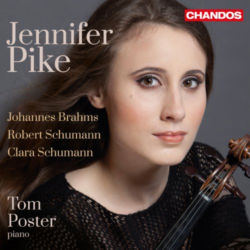 CD cover featuring portrait of violinist Jennifer Pike with piano accompanist.