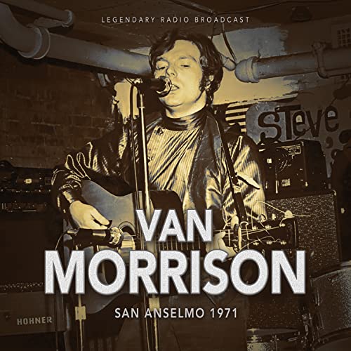 Van Morrison performing with a guitar, sepia-toned album cover, 1971.
