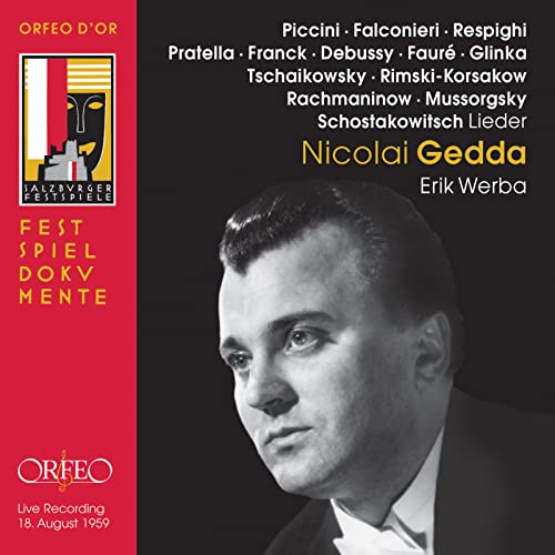 CD cover featuring a black and white portrait of tenor Nicolai Gedda.