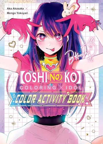 “Oshi no Ko” coloring book cover featuring a purple-haired anime girl.