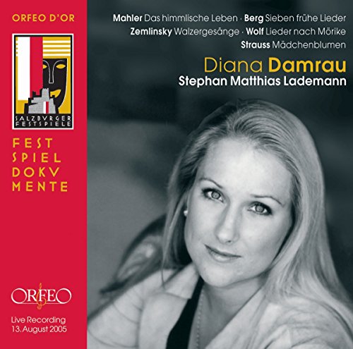CD cover featuring Diana Damrau, a portrait and abstract graphic elements.