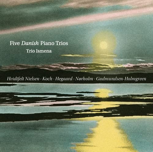 CD cover: seascape with a rising sun and text listing composers.