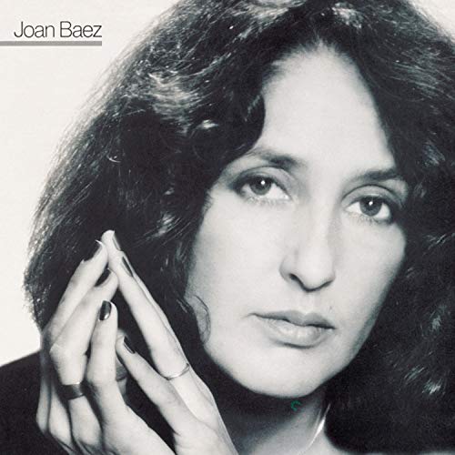 Black and white portrait of Joan Baez, album cover for "Honest Lullaby".