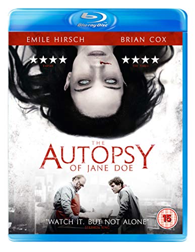 The Autopsy of Jane Doe" Blu-ray cover featuring a pale woman’s face.