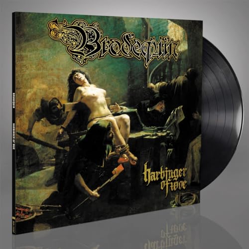 Vinyl record with cover art depicting a dark, classical painting scene.