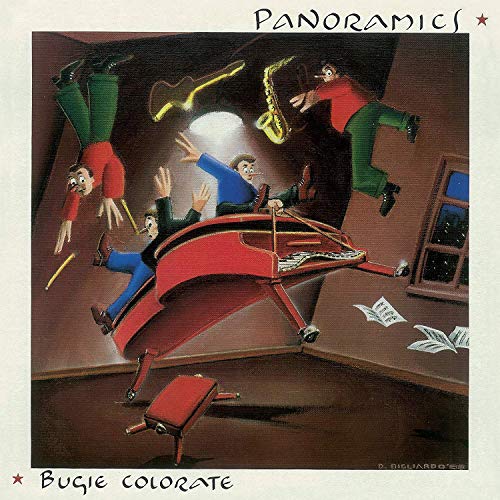CD cover: cartoon musicians tumbling around a tilted piano.