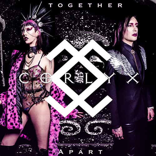 CD cover for Corlyx’s “Together Apart” featuring two figures in dark clothing.
