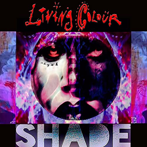 Living Colour’s “Shade” vinyl album cover: a distorted face in purple hues.