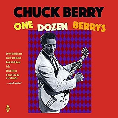 Chuck Berry album cover featuring a portrait of the musician with a guitar.