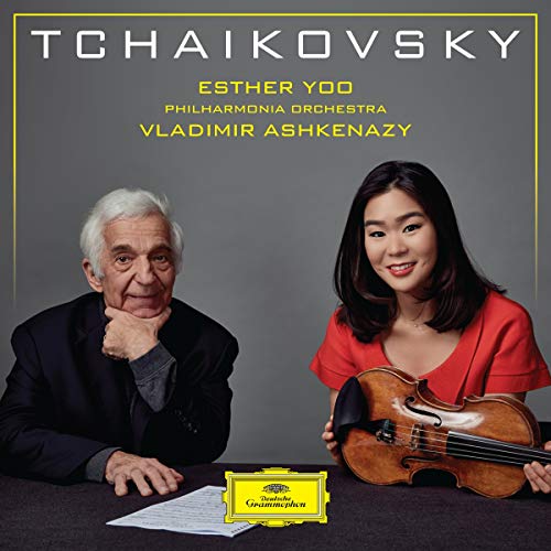 CD cover featuring violinist Esther Yoo and conductor Vladimir Ashkenazy.