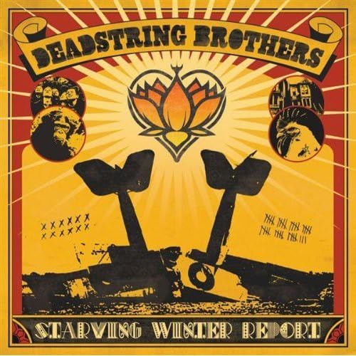 CD cover for Deadstring Brothers’ “Starving Winter Report” with floral and airplane imagery.