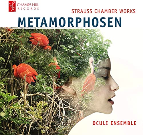 CD cover: woman’s profile blended with birds and lush foliage.
