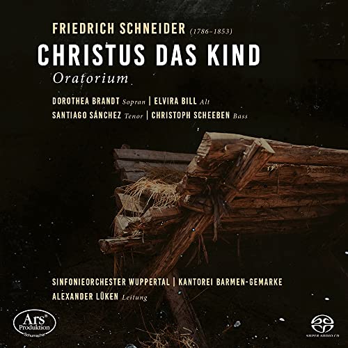 CD cover for "Christus Das Kind" oratorio with rustic wooden imagery.