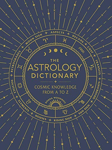Book cover with gold astrological symbols on a dark blue background.