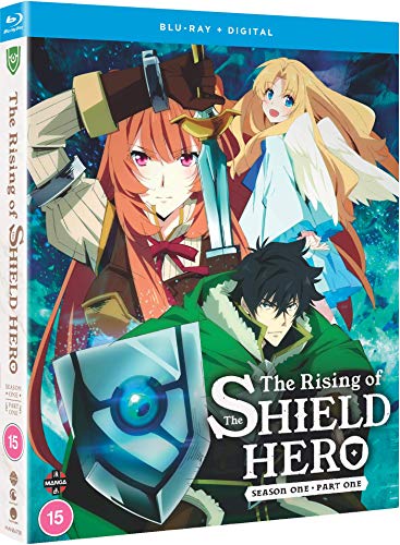 Blu-ray cover for "The Rising of the Shield Hero" anime series.