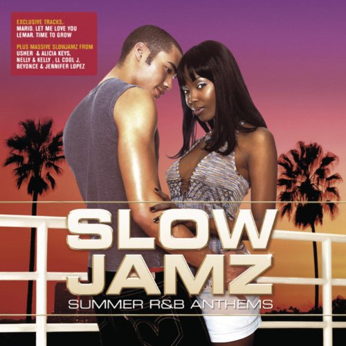 CD cover for “Slow Jamz” featuring a couple and palm trees.